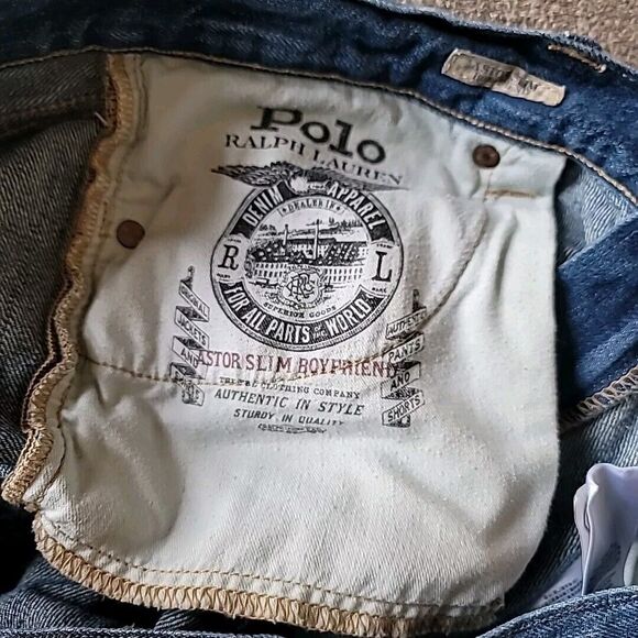 Polo Ralph Lauren Adult Womens 31 Jeans Astor Slim Boyfriend Distressed Patched - Picture 14 of 16